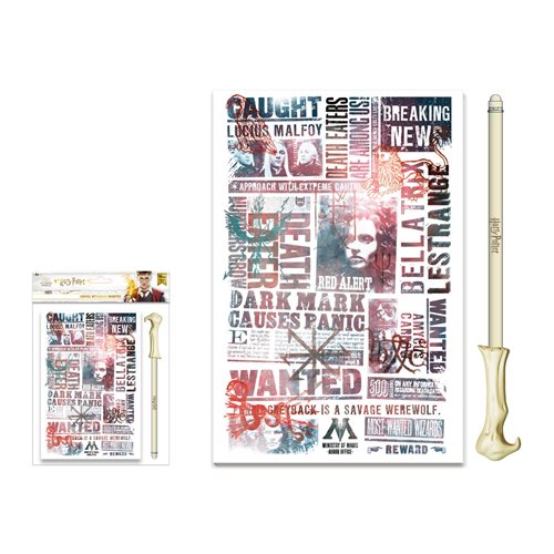 Harry Potter Daily Prophet Newspaper Journal with Wand Pen