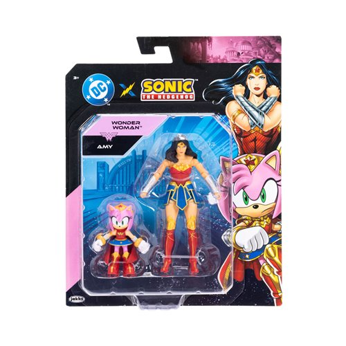 DC X Sonic the Hedgehog Amy as Wonder Woman & Wonder Woman Action Figures Multipack