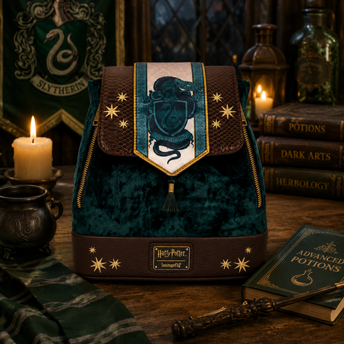 Exclusive Harry Potter Slytherin Banner Velvet Mini Backpack