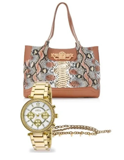 INVICTA ANGEL QUARTZ WOMEN'S 36MM WATCH + SHARIF BAG BUNDLE