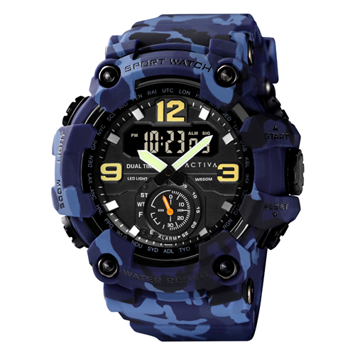 Activa X Invicta BlackOps Blue Camouflage 56mm Digital Men's Watch