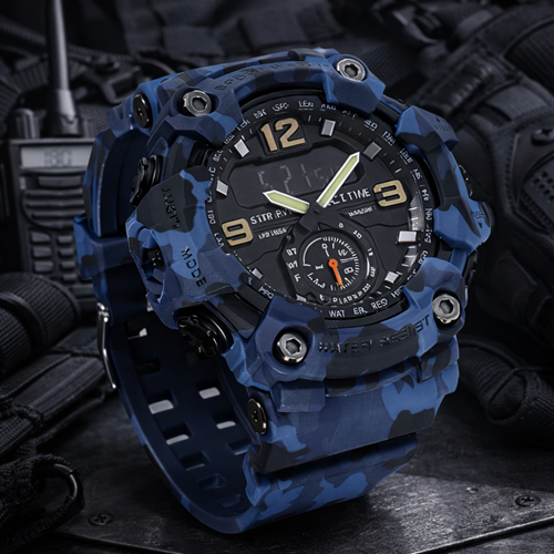 Activa X Invicta BlackOps Blue Camouflage 56mm Digital Men's Watch