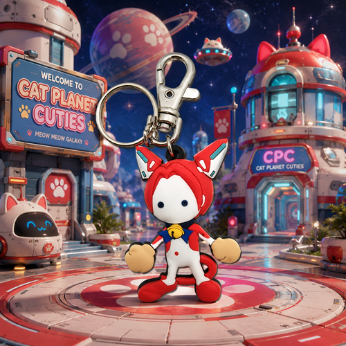 CAT PLANET CUTIES PVC KEY CHAIN