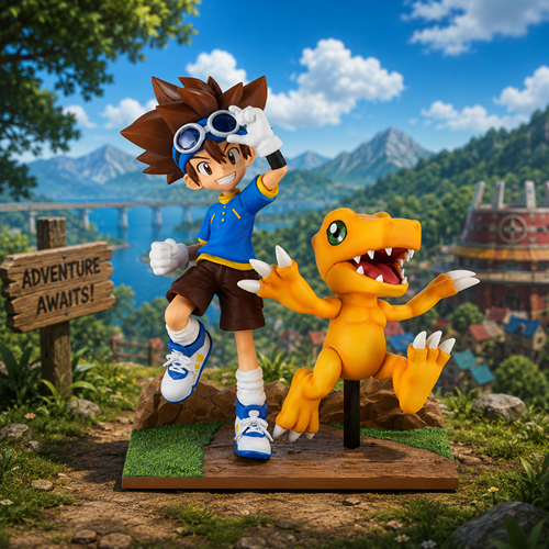 Digimon Adv. Taich and Agumon DXF Adventure Archives Statue