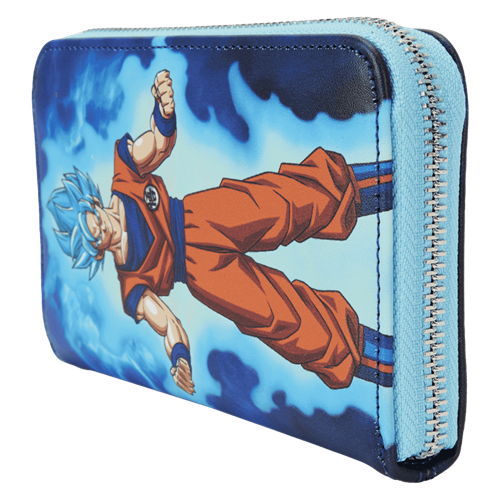 Dragon Ball Goku & Vegeta Super Saiyan Blue Glow Zip Around Wallet - Loungefly Exclusive