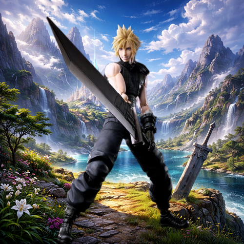 Square Enix Final Fantasy VII Rebirth Cloud Strife Play Arts Kai Action Figure