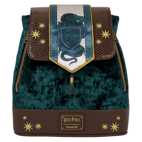 Loungefly Web Exclusive: Harry Potter Slytherin Banner Velvet Mini Backpack