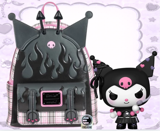Sanrio Kuromi Flames Mini-Backpack & Funko POP - Entertainment Earth Exclusive Bundle