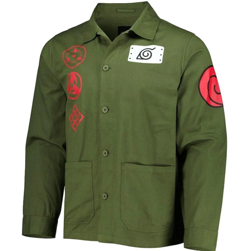 Naruto Shippuden Kakashi Hatake Olive Chore Jacket