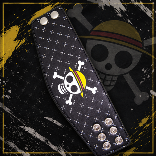 ONE PIECE SKULL LEATHER WRISTBAND
