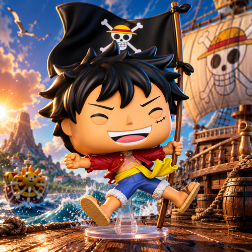 Funko POP! Animation: One Piece - Monkey D. Luffy with Flag (Entertainment Earth Exclusive)