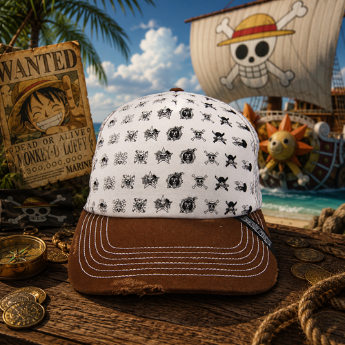 One Piece Skull Icons Pattern Adjustable Cap