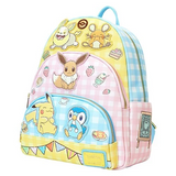 Pokemon Pastel Gingham Cafe Triple Pocket Mini Backpack