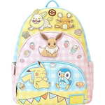 Pokemon Pastel Gingham Cafe Triple Pocket Mini Backpack