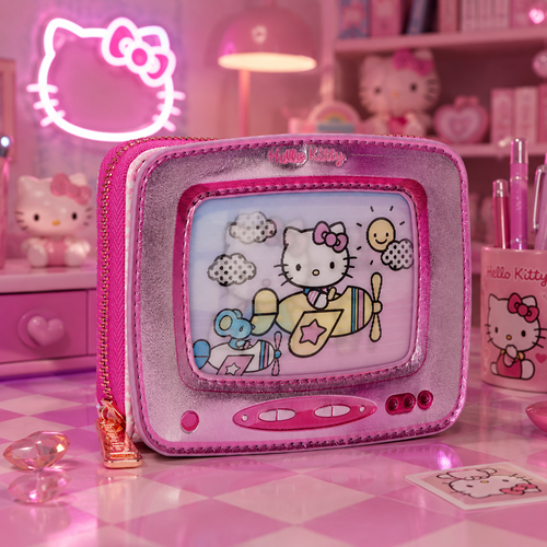 Loungefly Web Exclusive: Sanrio Hello Kitty Vintage TV Lenticular Zip Around Wallet