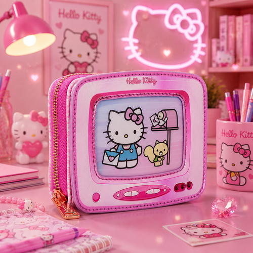 Loungefly Web Exclusive: Sanrio Hello Kitty Vintage TV Lenticular Zip Around Wallet