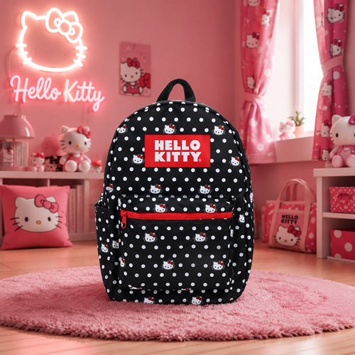 Sanrio Hello Kitty Polka Dot All Over Print Travel Backpack