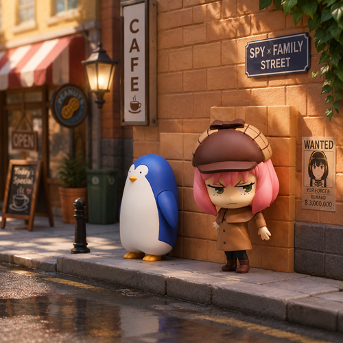 Spy x Family Anya and Penguin Hold Statue