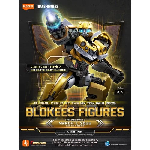 Transformers Classic Class Rise of the Beasts EX Elite Gold Plated Bumblebee Blokees Model Kit
