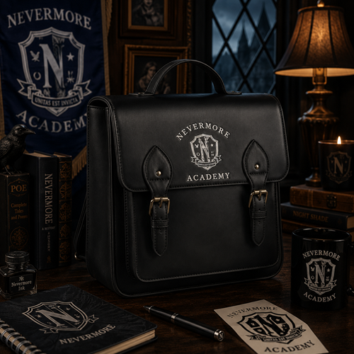 Wednesday Nevermore Mini Backpack with Charm