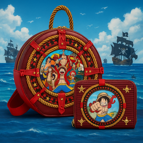 One Piece Straw Hat Gang Nautical Mini-Backpack Bundle