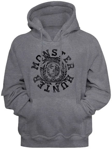 MONSTER HUNTER-CIRCLE-GUNMETAL HEATHER SWEATSHIRT HOODIE